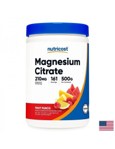 Мускулна, сърдечна и нервна система Магнезий (цитрат) 210 mg х 500 g прах, с вкус на плодов пунш