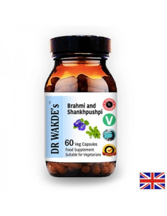 Брахми и Шанкпушпи (Brahmi - Shankhpushpi) Стимулира мозъка и възстановява нервните клетки 60 капсули