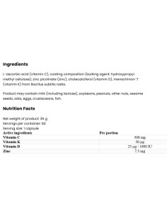 Vitamin D3 2000 + K2 MK-7 / + Vitamin C + Zinc 2