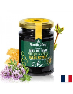 Мед от мащерка + пчелно млечице и стандартизиран зелен прополис PAOT 39+ Имунитет и гърло 200 g