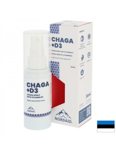 Чага и витамин D3 500 IU Имунно здраве и антиоксидантна защита Спрей за уста, 30 ml, 200 впръсквания