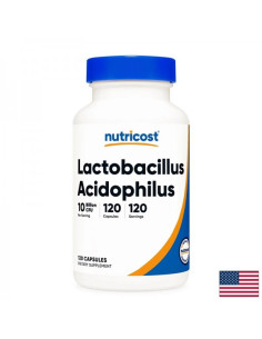 Лактобацилус Ацидофилус 10 млрд. активни пробиотици Чревен баланс и пробиотична защита 120 капсули
