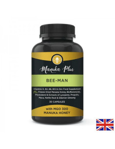 Manuka Plus Bee Man with MGO 300 - Manuka Honey Формула за мъже с мед от манука MGO 300 30 капсули