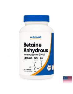 Поддържа нормалните нива на хомоцистеина TMG Бетаин анхидрид (Триметил глицин) 120 капсули