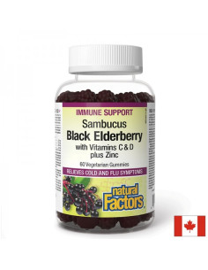 Имунитет - Самбукус Гъми Черен бъз + витамини D3, C и Цинк, 60 желирани таблетки
