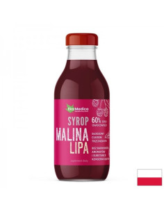 Малина + Липа Успокоява гърлото и подкрепя имунитета сироп 300 ml