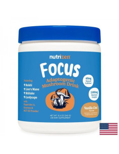 Рейши + Лъвска грива + Гуарана Концентрация и психическа издръжливост 240 g прах с вкус на ванилия и подправки