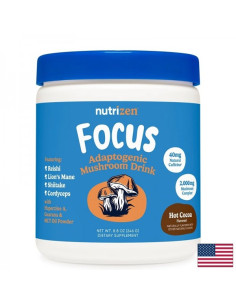 Рейши + Лъвска грива + Гуарана Фокус и устойчивост при стрес 246 g прах с вкус на какао