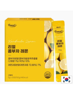 Ферментирала комбуча с лимон – освежаваща напитка Пробиотична подкрепа и енергия 30 сашета