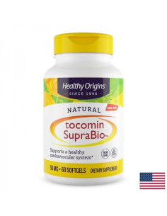 Антиоксидантна формула за здрави кожа, сърце и имунитет Tocomin SupraBio С витамин E и токотриеноли 60 капсули