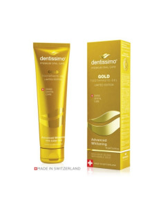 DENTISSIMO Gold избелваща, паста за зъби, със златни частици, 75 мл