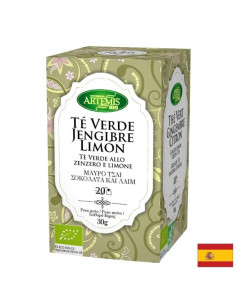 Зелен чай с джинджифил и лимон БИО 20 филтърни пакетчета