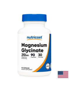 Подпомага нервната система и мускулите Магнезий (бисглицинат) 90 капсули