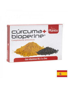 Куркума + биоперин (с витамини В2 и С - цинк) Cúrcuma + bioperine Plantis 60 капсули