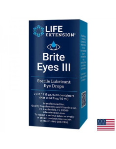 Brite Eyes III Стерилен овлажняващ разтвор за сухи и раздразнени очи 2 флакона, 5 ml