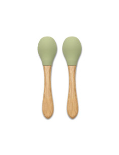 Lorelli - Силиконови лъжички с бамбук 2 бр, fresh green