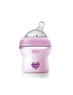 Бебешко пластмасово шише Chicco Natural Feeling, 0м+, 150 мл, момиче