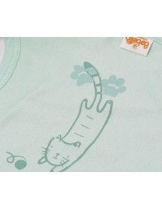 Bebetto - Бебешки лигавник интерлок Organic Sleepy Cat C1112G, момче, 3+ м.