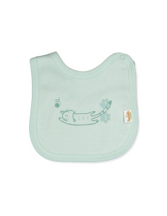 Bebetto - Бебешки лигавник интерлок Organic Sleepy Cat C1112G, момче, 3+ м. 2