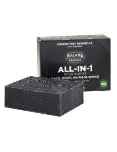 Мъжки твърд шампоан и сапун за бръснене All-in-1 - био, Balade en Provence, 80 г