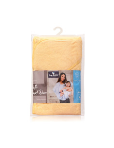Бебешка хавлия за баня Lorelli дуо, жълта, 80 х 100 см 2