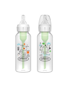 Бебешко шише Dr.Browns Natural Flow Anti Colic Options+ Narrow, 2 бр., с дизайн