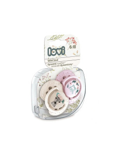 Силиконова залъгалка Lovi Wild Soul, момиче, 6-18м, 2 броя 2