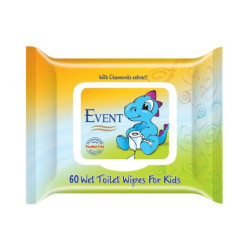 Event WC влажни кърпи за деца, биоразградими, 60 бр, с капак