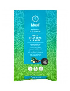 Почистваща маска за коса с активен въглен - био, Khadi, 50 г