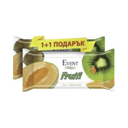 Event Frutti Melon & Kiwi влажни кърпички , 15 бр. промо пакет "1+1"
