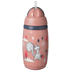 Неразливаща се термочаша със сламка SuperStar Insulated Straw Cup, с антибактериално покритие Bacshield, 266 мл, 12м+, розова