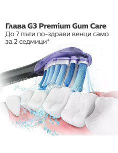 4 броя резервна глава G3 Premium Gum Care Philips Sonicare HX9054/33, черна 2