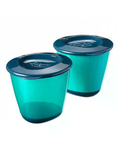 Комплект от 2 броя Големи контейнери за съхранение на храна Tommee Tippee, с вместимост 120 мл, 4м+, за употреба в хладилник 