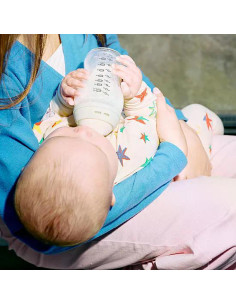 Стартов комплект за хранене на новородено с 3 броя самостерилизиращи се стъклени шишета Natural Start + 2 бр. биберони + 1 бр 2