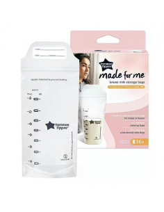 Комплект от 36 броя Стерилизирани торбички за съхранение на кърма в хладилник или фризер Tommee Tippee Made For Me, вместимос