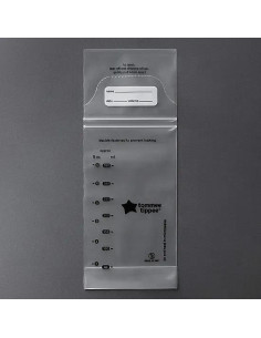 Комплект от 36 броя Стерилизирани торбички за съхранение на кърма в хладилник или фризер Tommee Tippee Made For Me, вместимос 2