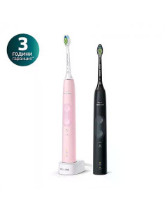 Philips Sonicare Комплект звукочестотни четки за зъби Protective Clean 4500, черна и розова HX6830/35