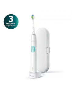 Електрическа звукова четка за зъби Philips Sonicare ProtectiveClean Series 4300 HX6807/28 бяла с кутия за пътуване