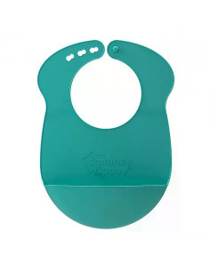 Мек силиконов лигавник Roll n Go Tommee Tippee, навива се на компактно руло за лесно прибиране, тюркоазен цвят, 6м+