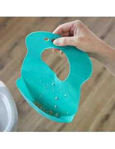 Мек силиконов лигавник Roll n Go Tommee Tippee, навива се на компактно руло за лесно прибиране, тюркоазен цвят, 6м+ 2