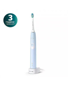 Електрическа звукочестотна четка за зъби ProtectiveClean Series 4300, светло синя, Philips Sonicare HX6803/04