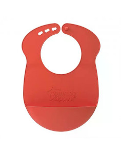 Мек силиконов лигавник Roll n Go Tommee Tippee, навива се на компактно руло за лесно прибиране, оранжев цвят, 6м+