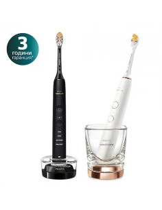 Комплект от 2 бр. звукови електрически четки Philips Sonicare DiamondClean 9000 HX9914/69, с глава „всичко в едно“ A3 Premium
