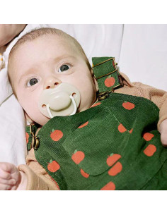 Комплект от 2 бр. ортодонтични залъгалки Tommee Tippee ANY TIME със симетричен силиконов биберон, 0-6м, бежово и крем с декор 2