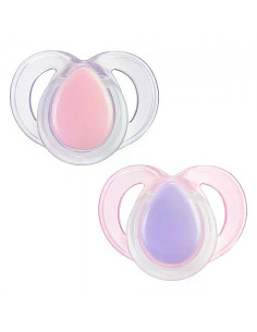 Комплект от 2 бр. ортодонтични залъгалки Tommee Tippee NIGHT TIME със светеща в тъмното дръжка, 18-36м, в бяло и розово, в ку
