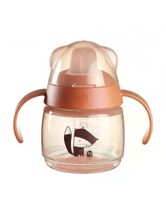 Неразливаща се чаша Tommee Tippee Soft Spout с мек накрайник с антибактериална технология BACSHIELD, с дръжки, в розов цвят с