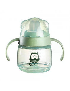 Неразливаща се чаша Tommee Tippee Soft Spout с мек накрайник с антибактериална технология BACSHIELD, с дръжки, в зелен цвят с