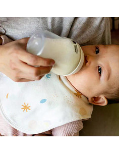 Комплект от 2 броя Двустранен текстилен лигавник Tommee Tippee ComfeeFit, розов и зелен, 0м+ 2