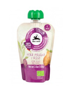 Пюре от круша, слива и ориз - био, Alce Nero, 100 г