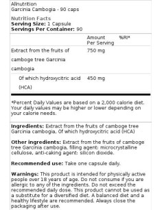 Garcinia Cambogia 750 mg | of which 450 mg HCA 2